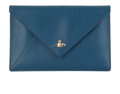 Vivienne Westwood Envelope Pouch, &pound;70, Accessories, Blue, Leather, Front view